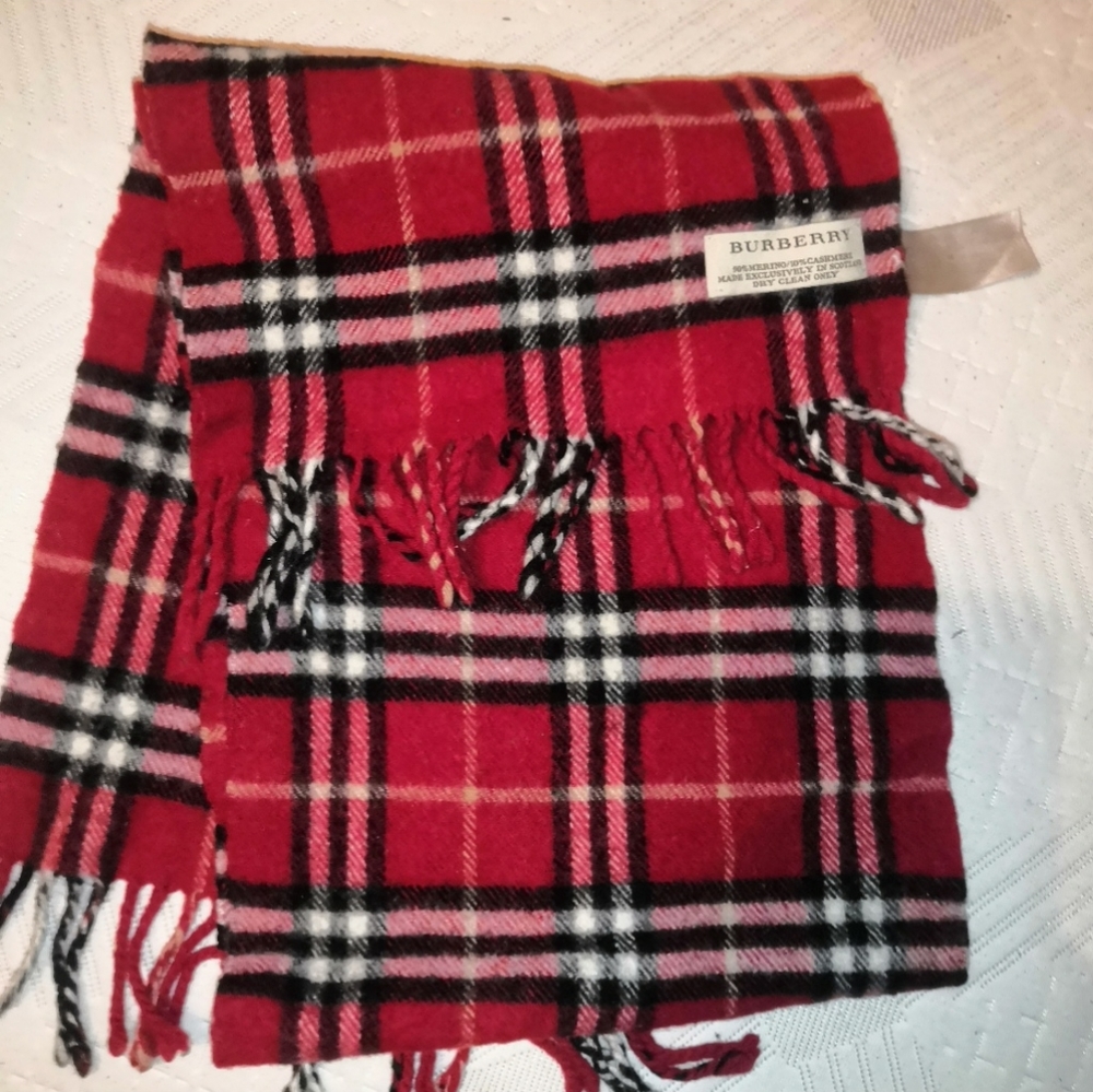 Burberry Merino Cashmere Plaid Scarf
